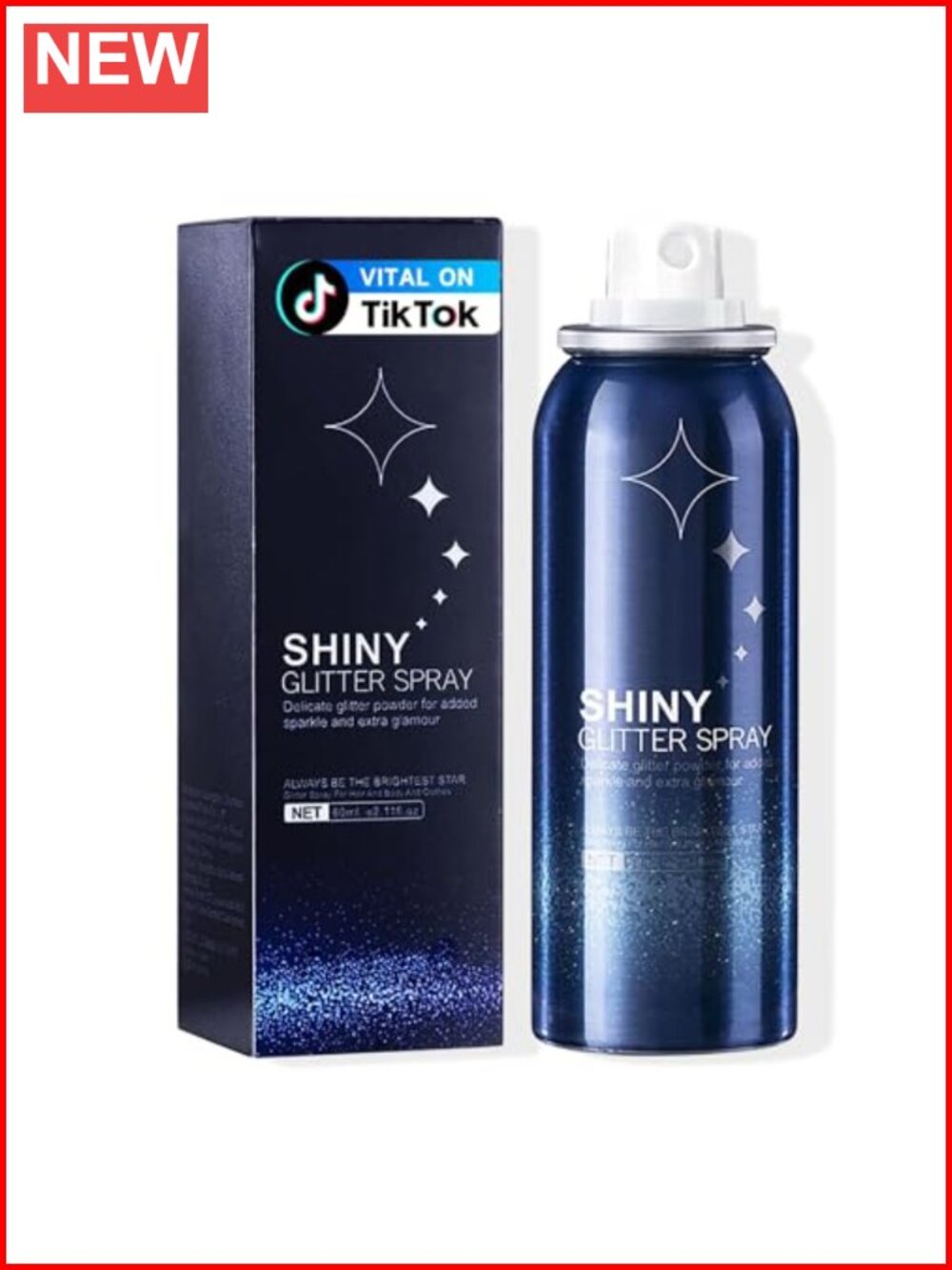 Holographic Body Glitter Spray Long-Lasting Shimmer for Hair and Body 2.11 oz
